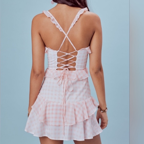 For Love And Lemons Pink and White Mini Dress - Picture 3 of 5